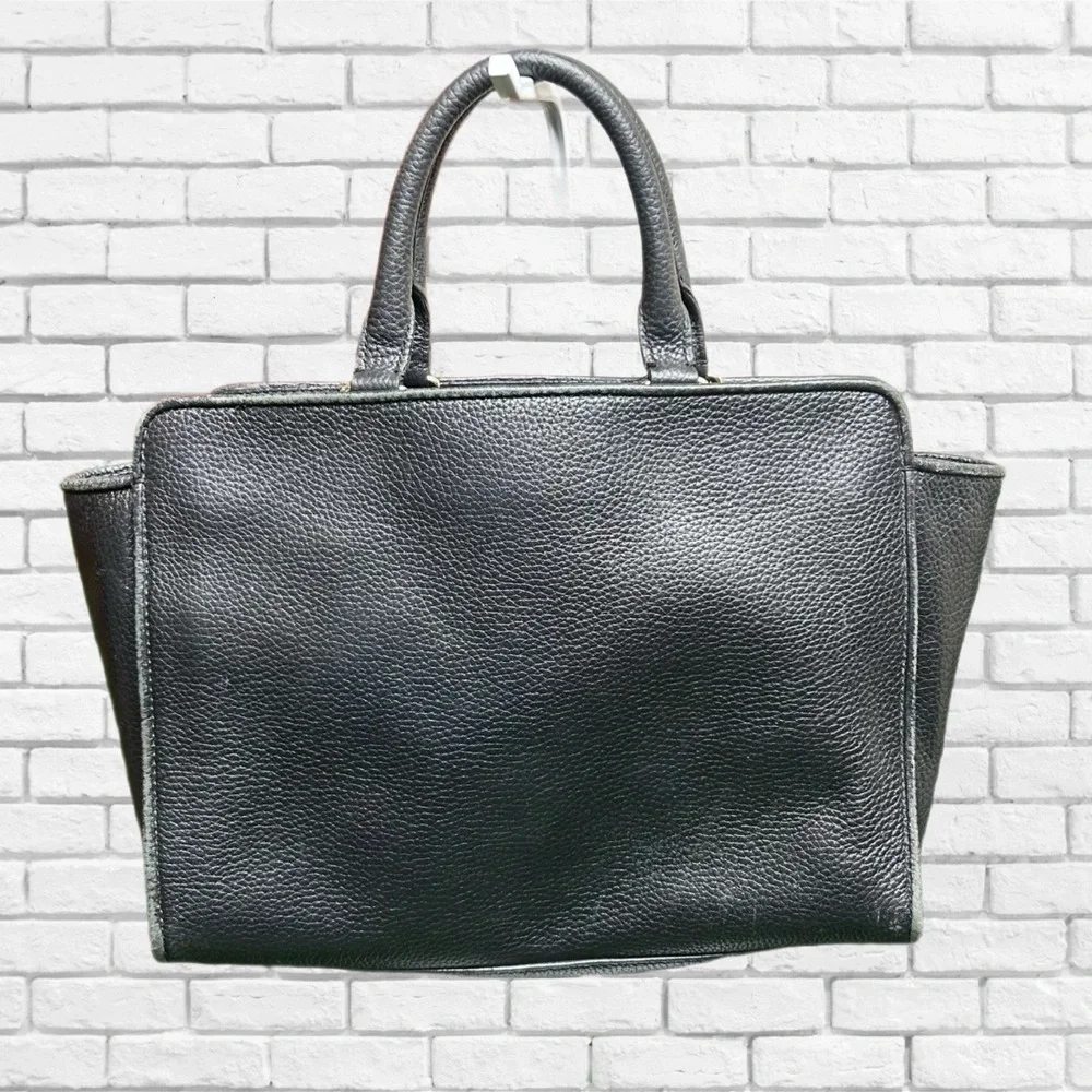 Kate Spade New York Black Pebbled‎ Leather Satchel Handbag Gold Hardware